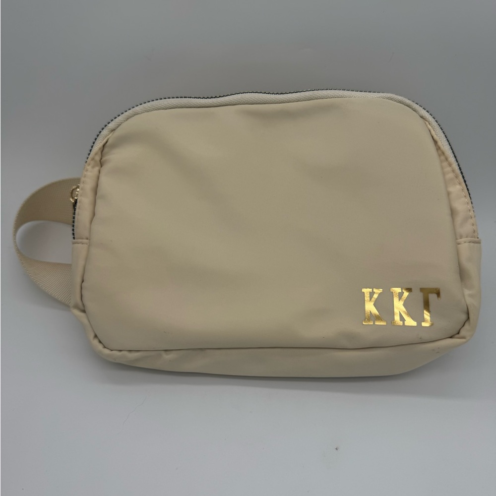 Kappa Kappa Gamma Sorority Crossbody Sling Belt Bag Fanny Pack Off White Cream